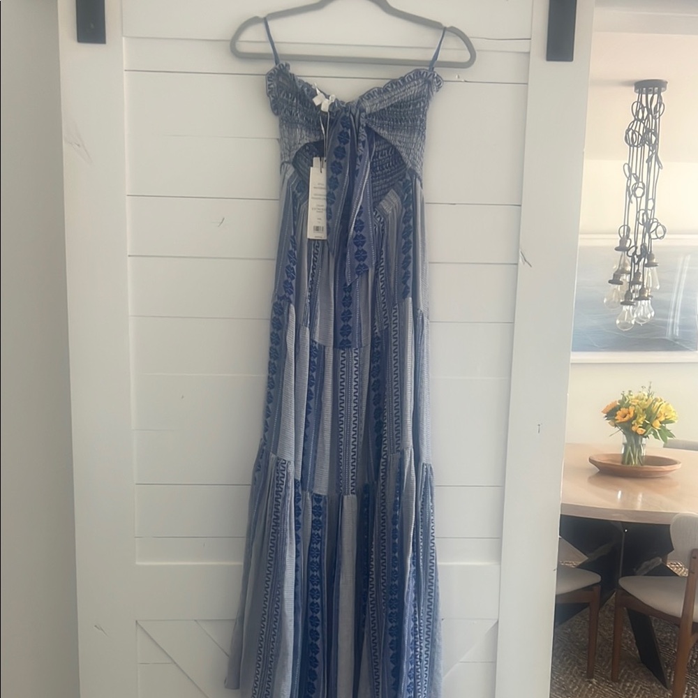 Veronica Beard Blue and White Sleeveless Sundress